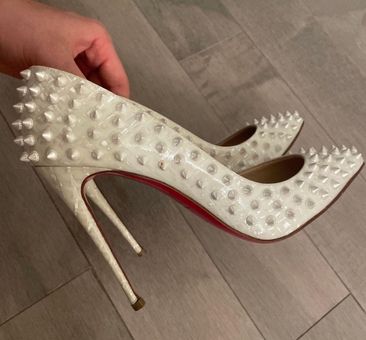 Shop Christian Louboutin Follies Spikes Patent Leather Pumps