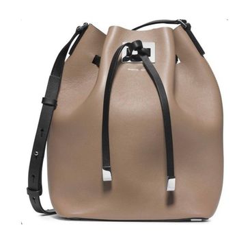 Michael Kors Miranda Brown Leather Bucket Bag 175 79 Off