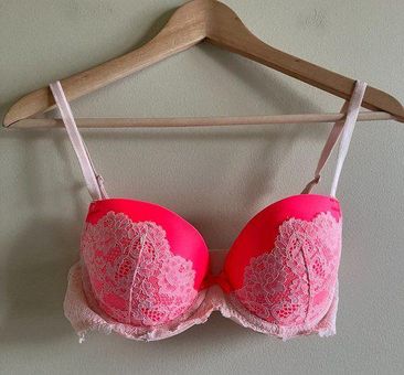 Victoria's Secret Dream Angels Lined Demi Bra Neon Pink Smooth Lace Size  32D - $18 - From weilu