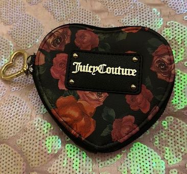 JUICY COUTURE BLOOM AT NIGHT BLACK HEART SHAPED COIN PURSE | eBay