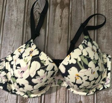 Auden Black Flowered Wired Bra size 34 C - $16 - From Patricia