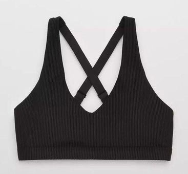Aerie Ribbed Black Sports Bra Size M - $15 (57% Off Retail) - From Courtney