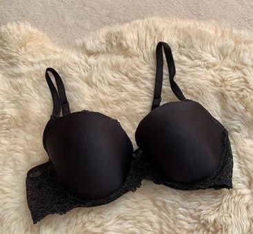 Victoria's Secret Black Dream Angel Lace Push Up Bra 36D Size