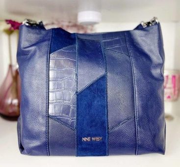 NEW NINE WEST SMALL BLUE EMBOSSED CROSSBODY HANDBAG PURSE | eBay