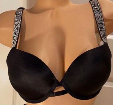 Victoria's Secret Victoria Secret Push-up Rhinestone Bra 38c Black