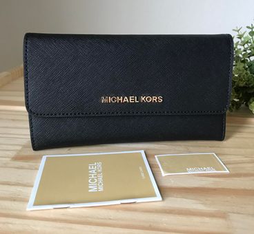 Jet set leather wallet Michael Kors Black in Leather  26563694