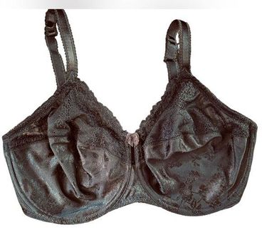 Wacoal Black Full Coverage Underwire Sheer Lace Silky Satin Floral Bra  38DDD Size undefined - $28 - From Veronica