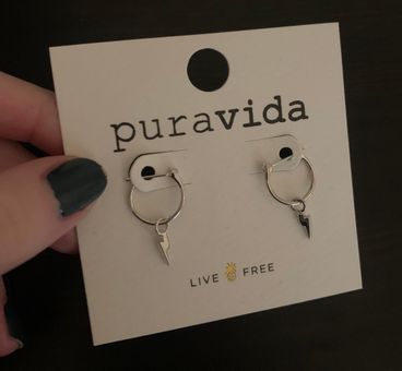 Pura Vida Lightning Bolt Earrings Silver 15 New With Tags From