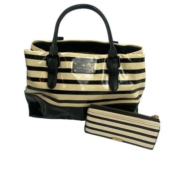 Kate Spade vintage Southport Avenue Maria Black Cream Leather Satchel Bag  NWT | eBay