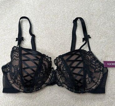 Adore Me : Black Lace Up Mesh Bra Size undefined - $17 New With