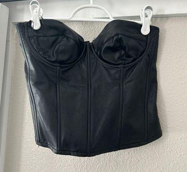 Black leather corset Size M