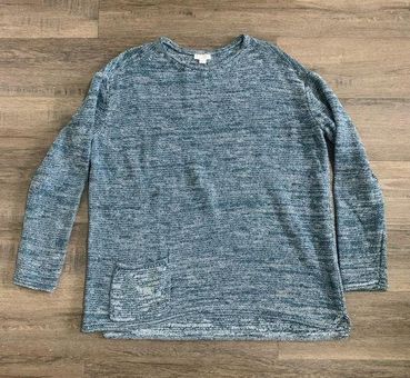 J.Jill Womens Sz L Pullover Knit Sweater Cerulean Blue Heathered Cotton Used  Size L - $20 - From Eva