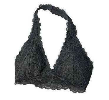 Gilly Hicks halter neck lace bralette in black