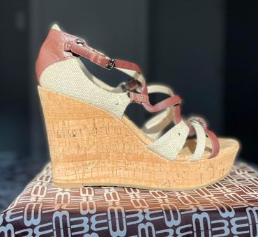 Michael Kors Cork Wedge Platform Sandals Tan Size 6 50 From