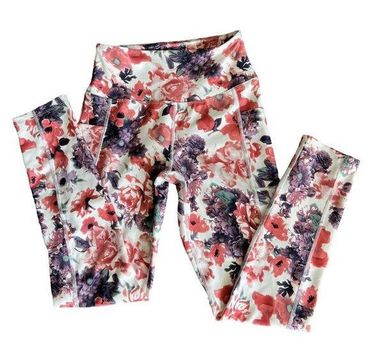 Marika Womens Small Floral Athletic Leggings Red Purple and White - $19 -  From Hanna