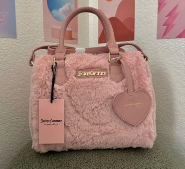 Juicy Couture 1 Baby Pink Faux Fur Taffy Satchel Crossbody