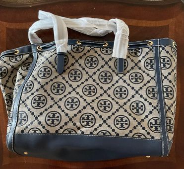 Tory Burch T Monogram Jacquard Tote in Blue