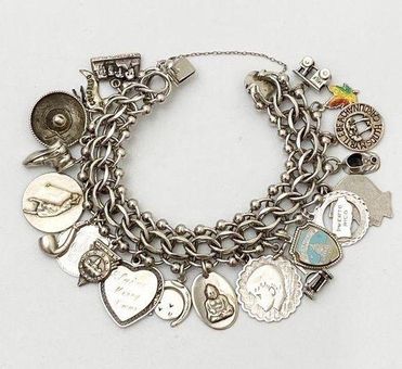 Heavy sterling store silver charm bracelet