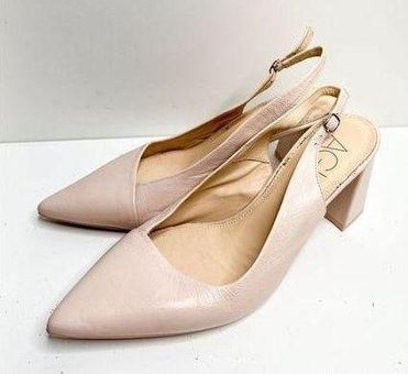 AGL Pumps Womens Size 8US Pink Pointed Toe Leather Block Heel