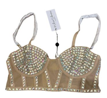 Victoria's Secret Bedazzled Bra Top Small new with tags! Never been worn!  Tan Silver - $58 New With Tags - From Jane