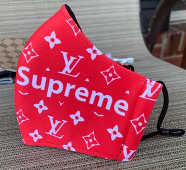 LV face mask red logo