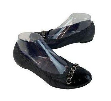 AGL Monica Cap Toe Ballet Flats Womens EU 39 Black Mixed