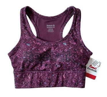 Reebok XS racerback sports bra grape wine moisture mgmt medium