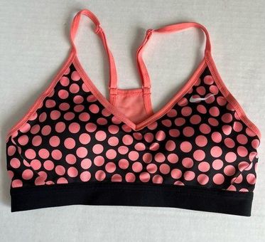 Nike pro Indy light support sports bra black coral polka dotsize medium -  $20 - From Krista