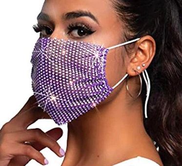 Purple Glitter Face Mask