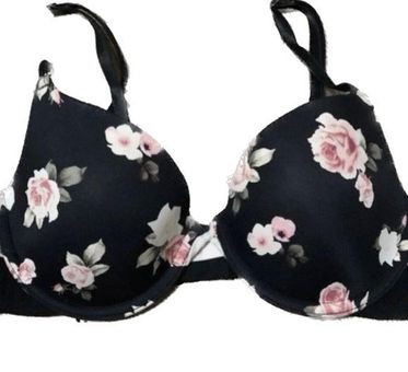 Pink Victoria's Secret 34DD push-up black bra.