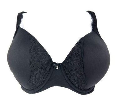 Soma Embraceable Full Coverage Lace Trim Underwire Black Bra - Size 36DD -  $25 - From April