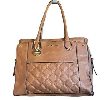 Steve Madden Large Brown Faux Leather Expandable Quilted Shoulder Bag Purse  - $21 - From Amie