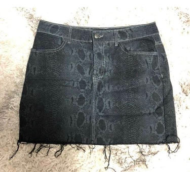 zara snakeskin denim skirt