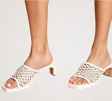 White Strappy Sandals - Slide Sandals - High Heel Slide Sandals - Lulus