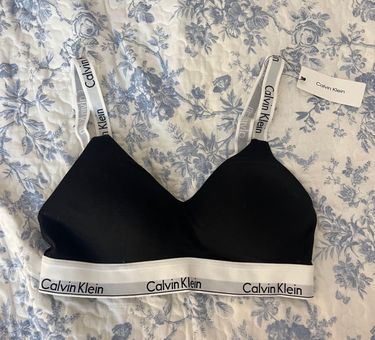 Calvin Klein modern logo black elastic Bra / Bralette Size M - $14