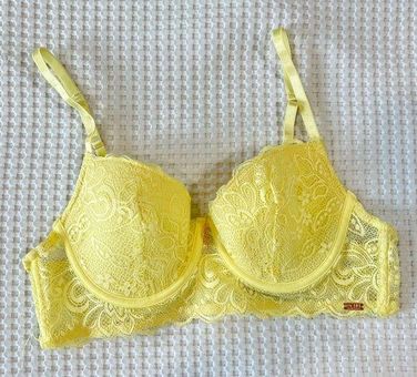 Rachel Roy Like New Rachel by 36C Detailed Yellow Lacey