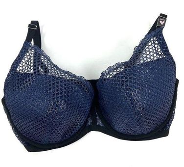 Victoria's Secret NEW Blue Plunge Lightly Lined Fishnet Lace Bra
