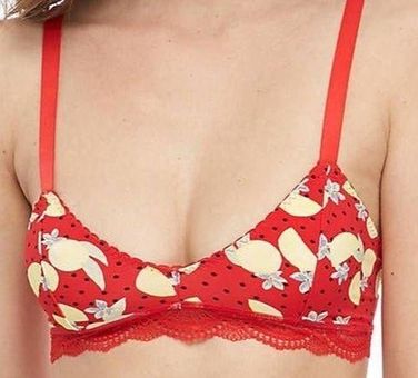 Free People Mari Printed Bralette Cherry Red Combo Floral Size XS Extra  Small - $19 New With Tags - From Taylor