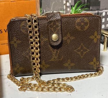 Louis Vuitton, Bags, Authentic Louis Vuitton Trifold Wallet With Gold  Chain In Excellent Condition