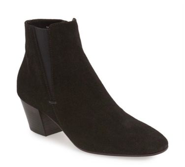 AQUATALIA Faylynn Waterproof Suede Black Booties Size 8.5