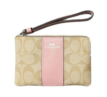 Coach Leather Wristlet Dusty Pink