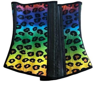 Angel Curves Rainbow Leopard Print Corset Yellow - $25 - From Hollie