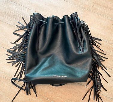 Victorias Secret PINK MINI Backpack Black Leather fashion travel school bag  rare