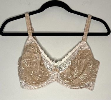 Wacoal tan cream bra 36DDD 851122 (Beige)FEMININE EDGE Sheer Lace Plunge Bra  Size undefined - $25 - From Jennifer