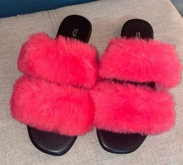 Top Moda Faux fur slide sandal Size undefined 7 New With Tags