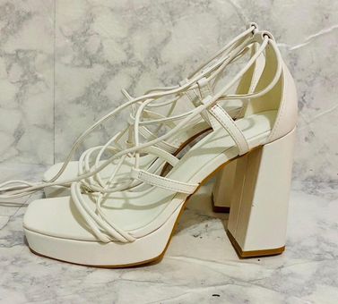 Mallard Strappy Heels White