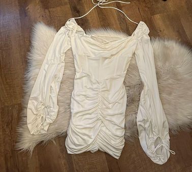 Jacky Long Sleeve Corset Dress in Ivory