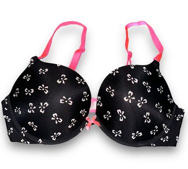 Victoria's Secret Bow Print Push Up Pigeonnant Bra Multiple Size 36 C - $20  - From Valerie