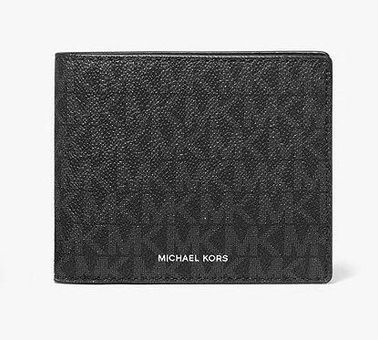 MICHAEL KORS Black Jet Set L-Fold w/ ID Bi-Fold Leather Wallet