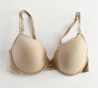 [Soma] Beige Nude Tan Embraceable Push-Up Lace Trim Underwire Bra Size 36D  - $23 - From Teressa